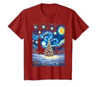 Christmas Tree Starry Night Van Gogh Winter Wonderland T-Shirt