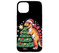 Christmas Tree Stegosaurus Dinosaur Sunglasses Case for iPhone 15 Plus