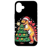 Christmas Tree Stegosaurus Dinosaur Sunglasses Case for iPhone 16 Plus