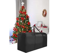 Christmas Tree Storage Bag, Fits Up to 12 ft Tall Artificial Disassembled Trees, Heavy Duty Xmas Holiday Tree Bag with Durable Handles Dual Zipper For Home Holiday Storage(Black)(173 * 76 * 51CM)