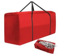 Christmas Tree Storage Bag, Fits Up to 12 ft Tall Artificial Disassembled Trees, Heavy Duty Xmas Holiday Tree Bag with Durable Handles & Dual Zipper (Black, 68x30x20in) (Red, Large(68 * 30 * 20in))