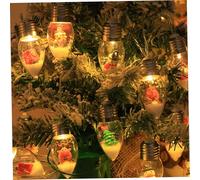 Christmas Tree String Lights, 10ft 20 LEDs Xmas Bubble Lights, Battery Operated Retro Unique Christmas Doll Bulbs for Indoor & Outdoor Holiday Decorations
