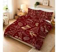 Christmas Tree Super King Duvet Set Pinecone Bell Luxury Bedding Sets Christmas Soft Fluffy Microfiber Quilt Covers With 2 Pillowcases 50x75cm Zipper Closure AW-2