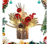 Christmas Tree Table Top Christmas Tree with Berry Artificial Pine Tree in a Box Christmas Tree with Illuminated Pine Cones Berries Christmas Decoration