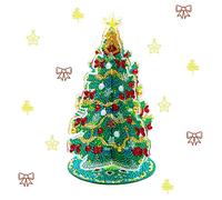 Christmas Tree Table Top Diamond DIY Painting Kits Christmas Diamond 5D Painting Art Kit for Adults Kids 3D Xmas Tree Diamond Art Christmas Decorations Ornaments Tabletop Desktop Home Decor Craft Gift