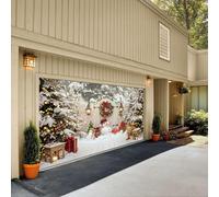 Christmas Tree The Merry Christmas The Background Party Santa Photography Garage Door Background Party Decoration 7 * 16 Ft! (C, One Size)