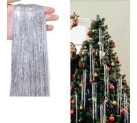 Christmas Tree Tinsel Decor, Christmas Tree Icicles Tinsel Ornaments, Shiny Brite Xmas Wedding Hanging Decoration (sliver,10000pcs)