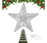 Christmas Tree Tip, Battery Powered LED Decoration for Ornaments, 5-Point Star Tree Tips for Festivals, Weddings, Parties, New Year's Eve, Holidays, Bars, Indoor Home