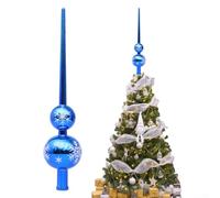 Christmas Tree Top Decoration Gourd Star Design 28cm Plastic Lightweight Holiday Party Supplies Xmas Tree-Topper(Blue)