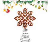 Christmas Tree Top Ornament - Elegant Snowflake or Star Tree Topper | Festive Felt & Metal Decoration | Indoor Outdoor Christmas Display | Seasonal Trees Top for Home Garden & Holiday Events