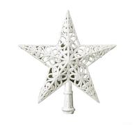 Christmas Tree Top Star, 20Cm Hollow Glitter Three-Dimensional White Christmas Tree Top Star Pendant(A)