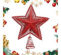 Christmas Tree Top Star, Gold 24cm Sparkly Pvc Christmas Tree Star for Top Of Christmas Tree for Christmas Party Home Decoration Supplies (red)