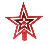 Christmas Tree Topper,20CM Glittered Star Christmas Tree Topper Star Tree Topper，Christmas Tree Tip Star Christmas Tree Topper Star(Red)