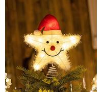 Christmas Tree Topper 25×30cm - Lighted Iron Star With LED Lights for Tree Decorations