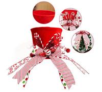 Christmas Tree Topper,30CM Large Red Xmas Tree Top,Christmas Tree Topper Hat with Bow Top,Foldable Top Hat Tree Ornaments Christmas Decorations