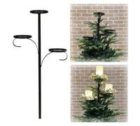 Christmas Tree Topper, 35.4'' Triple Topper Candle Holder, Black Triple Tree Toppe-r Candelabra, 3 Tier Candle Holder Shelf, Unique Candelabra Trees Toppe-r for Christmas, Holiday Xmas Decor