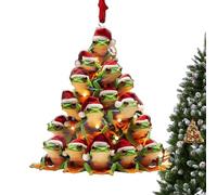 Christmas Tree Topper, Animal Christmas Decorations, Funny Acrylic 2D Chicken Frog Decorations, Animal Christmas Decorations, Funny and Unique Tree Ornaments