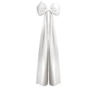 Christmas Tree Topper Bow 19.7x46.1" Soft Long Tail Christmas Tree Bows Decorative Hanging Ornaments for Party Door Wall Backdrop White