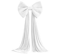 Christmas Tree Topper Bow, 19.7x70.9in Extra Large White Velvet Bows for Home Christmas Tree Toppers Wreath Wall Room Party Holiday Decor Supplies Bows Topper