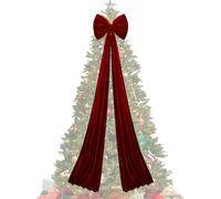 Christmas Tree Topper Bow Extra Large - 6.6 ft Holiday Decorations | Huge Velvet Bows Christmas Tree Topper Decor,for Wall Stairs Fireplace Porch Office Party Wedding Holiday Shopping Mall