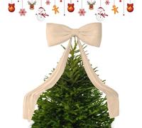 Christmas Tree Topper Bow - Giant Velvet Bows for Christmas Tree | Multi-Functional Large Velvet Festive Decorative Bow with Long Streamers for Home Living Room Mantel Wall (Champagne)