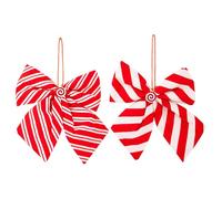 Christmas Tree Topper Bow, Seasonal Bows Decor 9x8.3 Inch | Fireplace Holiday Ornament | for Front Door Cabinet Staircase Fence Garland Wreath Wedding