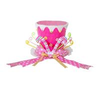 Christmas Tree Topper- Christmas Tree Top Hat with Sugar and | Colorful Candy Bows Hat Winter Party Decoration
