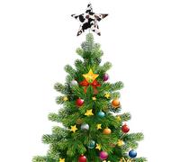 Christmas Tree Topper, Cow Print Western Christmas Ornaments, 1 Piece Star for Western Cow Christmas Decoration, For Country Cowboy Party Supplies Holiday Home Decor