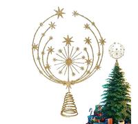 Christmas Tree Topper Decor - 12 Inch 3D Snowflake Decor, Lightweight Metal Decorations Ornament | Frosted Finish Design Seasonal Holiday Display, Festive Holiday Topper for Indoor Outdoor Tree