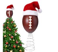 Christmas Tree Topper, Football Soccer Santa Hat Tree Decor, Home Party Tabletop Display, for Outdoor Indoor Winter Studio Nursery Home Door Living Room Party