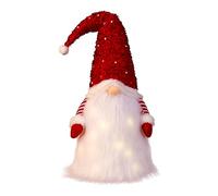 Christmas Tree Topper Gnome Light up Xmas Tree Toppers 24x10 Inch Large Lighted Gnomes with Sequin Hat Farmhouse Santa Claus Tree Tabletop Fireplace Decorations for Home Office Holiday Party Decor