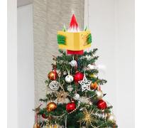 Christmas Tree Topper Green Monster Hiding Behind Book Funny Green Monster with Santa Hat Christmas Decoration for Christmas Tree Holiday Party Supplies (Style A, One Size)