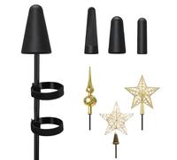 Christmas Tree Topper Holder, Universal Tree Topper Stabilizer Fits All Types Star Angel Top Decorations, Plastic Tree Topper Base Supporter for Christmas Halloween Home Decor (Black)