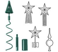 Christmas Tree Topper Holder - Universal Twist-on Stabilizer and Adapter for Floral Toppers - Adjustable Plastic Support Spiral With Attachment (Green)
