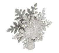 Christmas Tree Topper Light Lighted Silver Snowflake Christmas Tree Topper with 3D Rotating Projector Light, PVC Plug-In Holiday Tree Top Decoration (UK Plug)