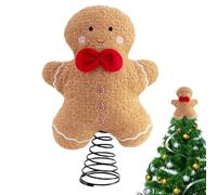 Christmas Tree Topper - Party Gingerbread Treetop Ornament - Plush Cute Holiday Decorations Ornament for Fireplace Indoor Winter Dining Table Home Bookshelf Christmas Party Supplies