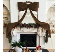 Christmas Tree Topper Satin Bows Decorations For Home Party, Christmas Wreath Bows for Home Party Wedding(Brown)
