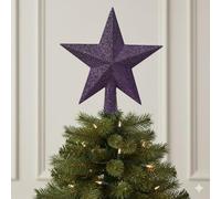 Christmas tree topper star - fig purple christmas tree decoration - 19cm glitter finish star tree topper - purple christmas tree topper.