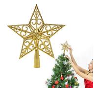Christmas Tree Topper Star - Vintage Lightweight Classic Plastic Hollow Out Xmas Ornament - Ideal for Christmas Tree Decorations, Nativity Celebrations
