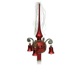 Christmas tree topper with red-gloss-coated bells by Lauschaer Glas