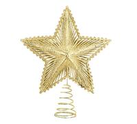 Christmas Tree Topper Xmas Glitter Gold Hollow Star Treetop Topper Gold Glittered Star for Christmas Tree Decoration Ornaments New Year Holiday Indoor Office
