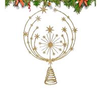 Christmas Tree Toppers Decorations 3D Snowflake Glitter Star Metal Ornaments For Outdoor Home Fall Store Living Room