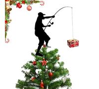 Christmas Tree Toppers - Silhouette Iron Rust Resistant Decoration, Iron Silhouette Christmas Tree Lace Decoration, Suitable for Indoor Home Farmhouse Holidays Winter Family Celebrations