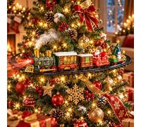 Christmas Tree Train Set-Around the Tree Xmas with Spray Smoke & Lights (A-Battery)