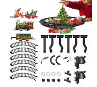 Christmas Tree Train Set,Rechargeable Christmas Vehicle with Track | Around the Tree Train Set with Light and Music - for Kids Ages 3+ Holiday Party Home Indoor Play Decoration