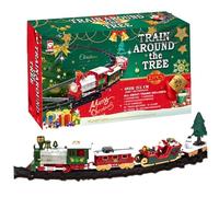 Christmas Tree Train Set with Light & Sound Hanging Christmas Train Set with Locomotive Carriage Sleigh and Tracks Tree Around the