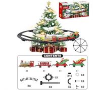 Christmas Tree Trains, Christmas Train Set Around The Tree, Hanging Xmas Train Set for Toddlers Kids 2-4 3-5 4-8 (music+light+spray)