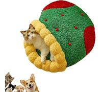Christmas Tree Triangle Cat Cave Bed,Warm Christmas Cat Tree Beds,Removable And Washable Winter Closed-Off,Soft Comfortable Suitable For Small Cats Dogs Pet To Sleep Nap Hide Play (S,Santa Sock)