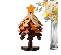 Christmas Tree Trivet Set, Foldable Coaster - Fish Design Wood Tree Trivet with Stand - for Kitchen Pan Bowl Teapot Plate Drink Table Christmas