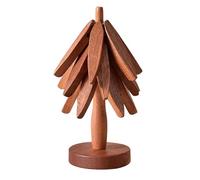 Christmas Tree Trivet Set - Wooden Heat-Resistant Coasters and Pan Stands | Perfect for Kitchen, Living Room, Bedroom, Office, Home Decor, Housewarming, and Holiday Celebrations